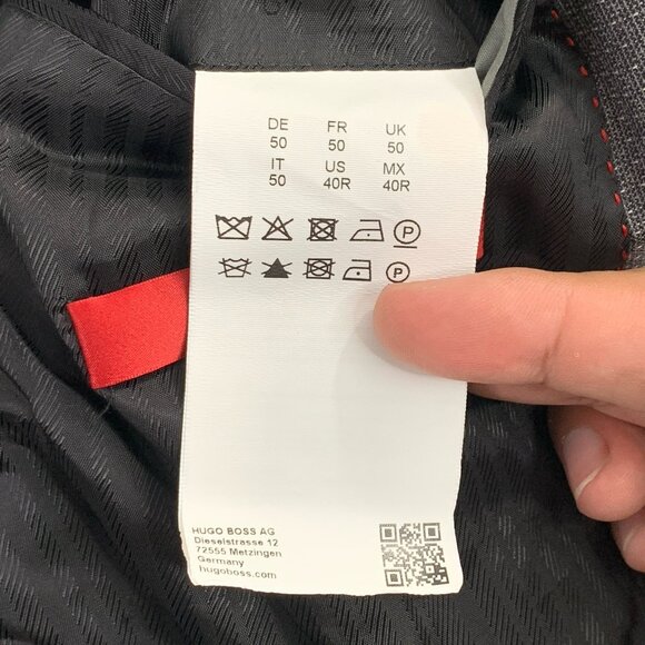 Boss Hugo Blazer Jacket Mens 40 R Jefferey Simmons182 Lanificio Di Tollegno Gray - Picture 11 of 15
